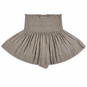 KOCH Shorts Womens Small Taupe Smocked Waist Flowy Neutral Made in USA